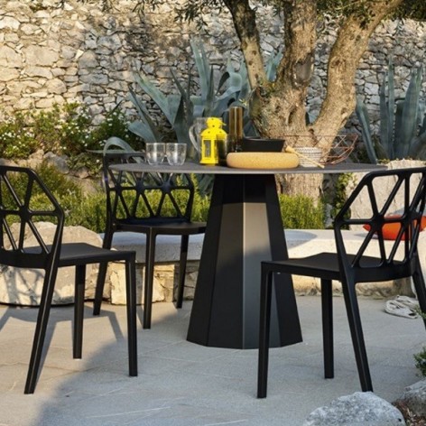 Tavolo Dix rotondo outdoor in ceramica design cucina/salotto Connubia CB4804-FD 120E