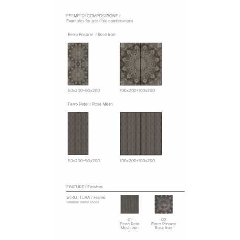 Pannello decorativo a parete  boiserie 50 in lamiera verniciata e incisa QU100-QU101 Target